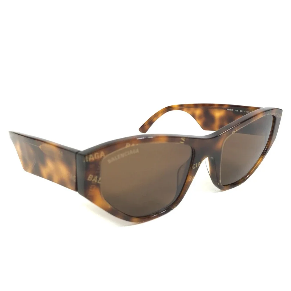 Balenciaga Sunglasses BB0097S 003 Tortoise Brown Cat Eye Frames w/ Brown Lenses